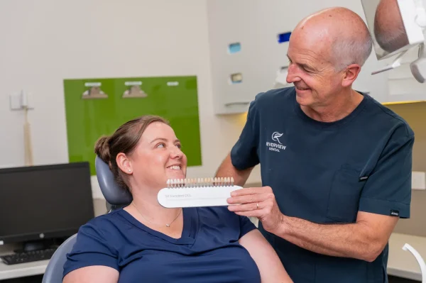 dr stuart malone demonstrating whitening options riverview dental shepparton vic 091