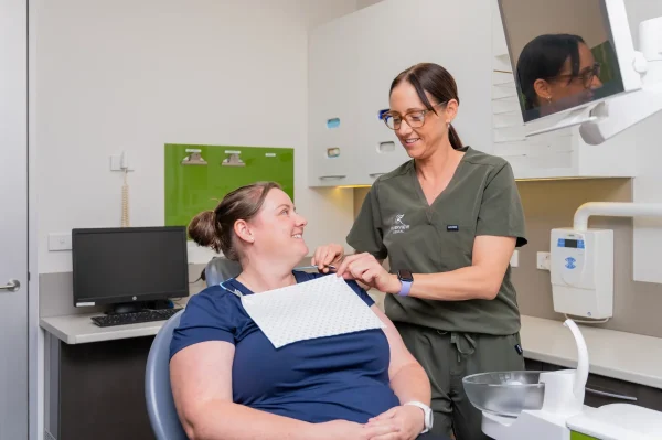 renae loobey helping patient get ready riverview dental shepparton vic 082