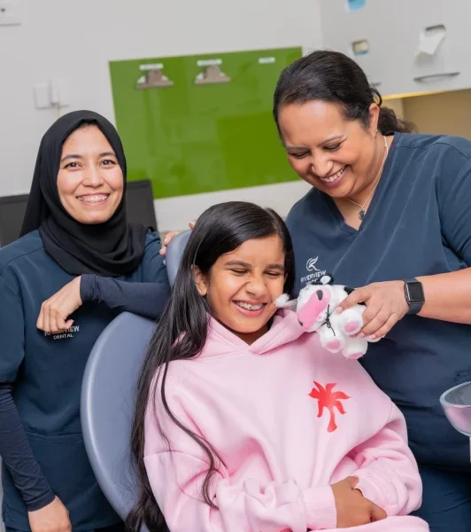dr basirah ali and dr anupriya raykar helping child feel comfortable riverview dental shepparton vic 110