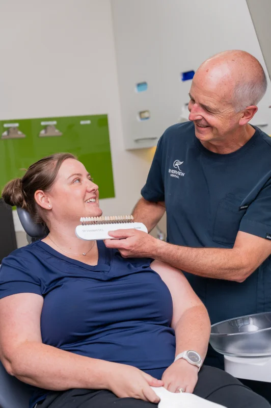 dr stuart malone demonstrating whitening options riverview dental shepparton vic 092