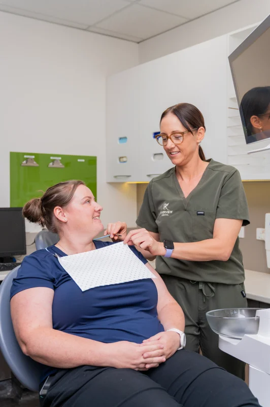 renae loobey helping patient get ready riverview dental shepparton vic 083